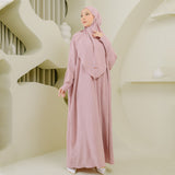 Hafsha Abaya Set Pink Pastel
