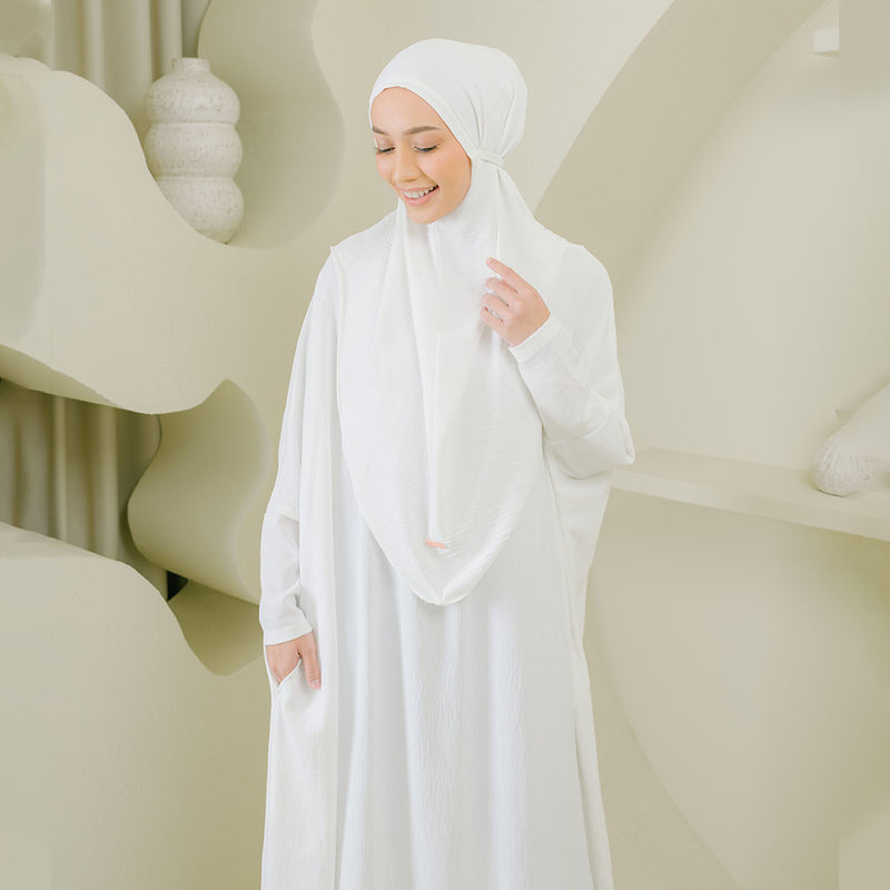 Hafsha Abaya Set Broken White