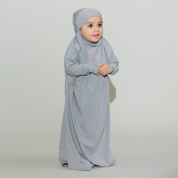 Shameera Abaya Kids in Light Grey 1-2 Tahun (Lozy x Hamidah)