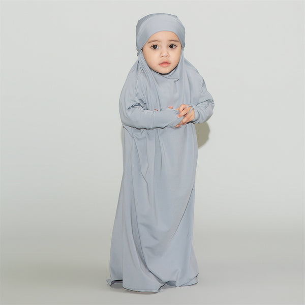 Shameera Abaya Kids in Light Grey 1-2 Tahun (Lozy x Hamidah)