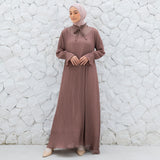 Sauda Pleats Dress Rustic Brown
