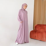 Sahara Dress (Gamis Syari Polos) Tea Rose M