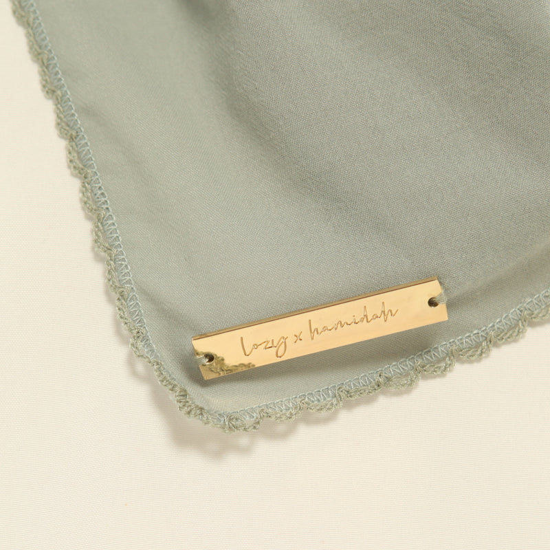 Embroidery Signature Shawl Green Pastel
