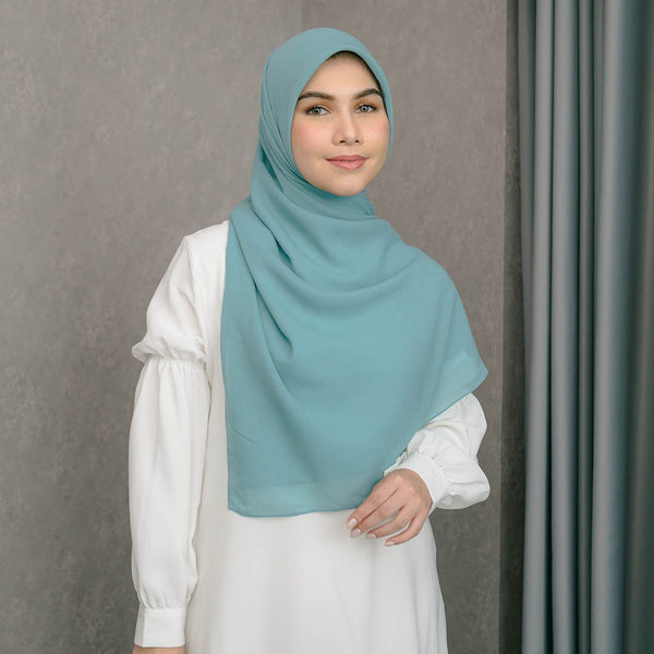 Mima Square Syari (Hijab Segiempat Syari) Blue Tosca
