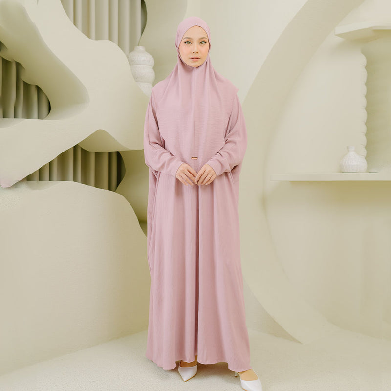 Hafsha Abaya Set Pink Pastel