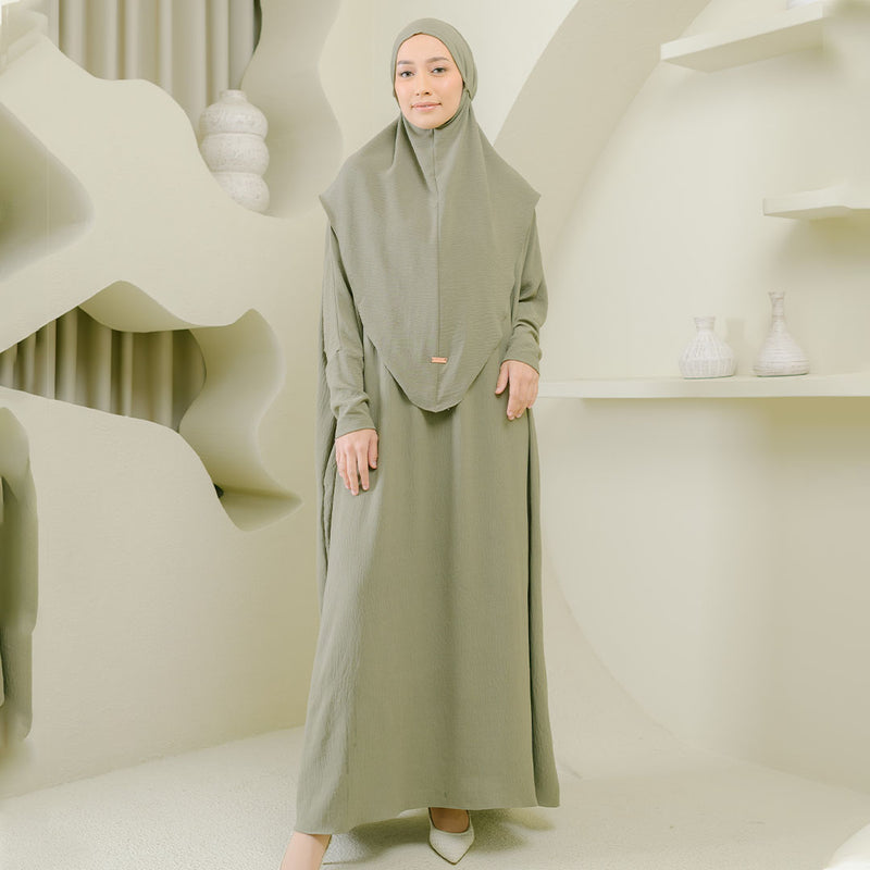 Hafsha Abaya Set Soft Army