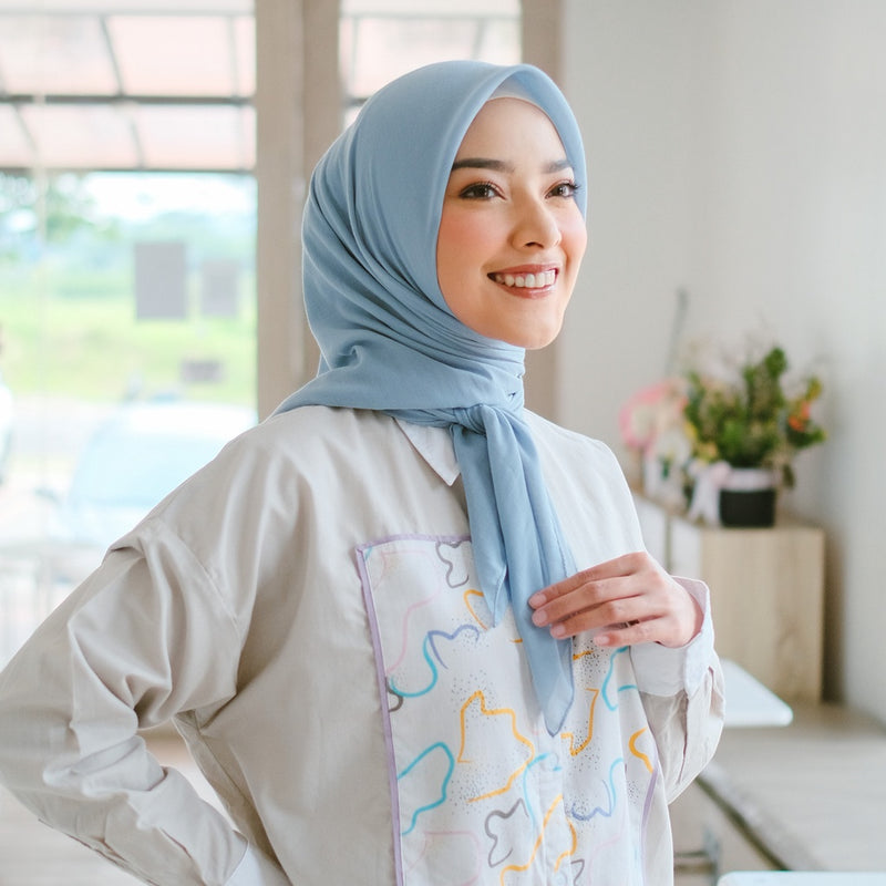 Mima Square (Hijab Segiempat Segi empat Bahan Katun)