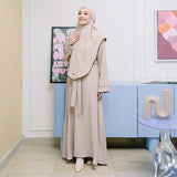 Hafiza Abaya Set Nude Cream