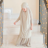 Shameera Prayer Set Kids in Cream Almond 3-4 Tahun (Lozy x Hamidah)