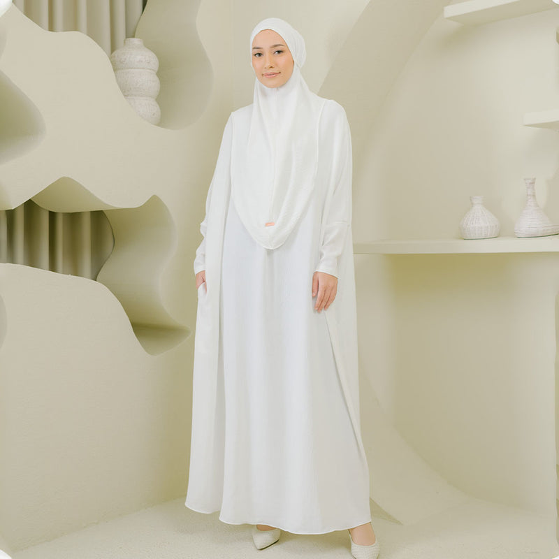 Hafsha Abaya Set Broken White