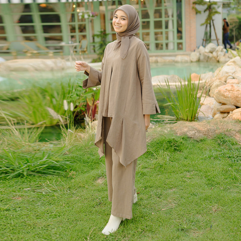 Zara Linen Set Soft Brown