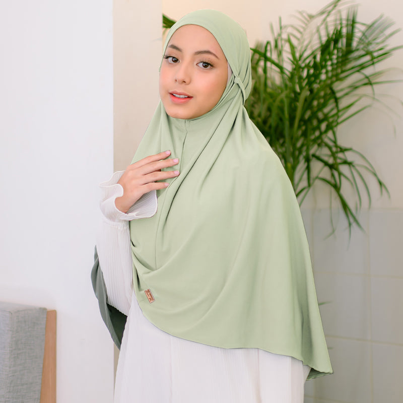 Nuha Instan (Bergo Jersey) Soft Sage