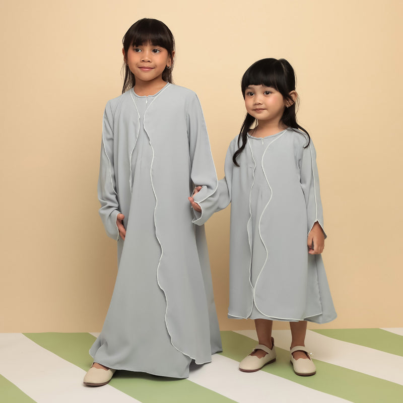 Pre Order Aisha Abaya Dress Kids Baby Blue 5-6Th