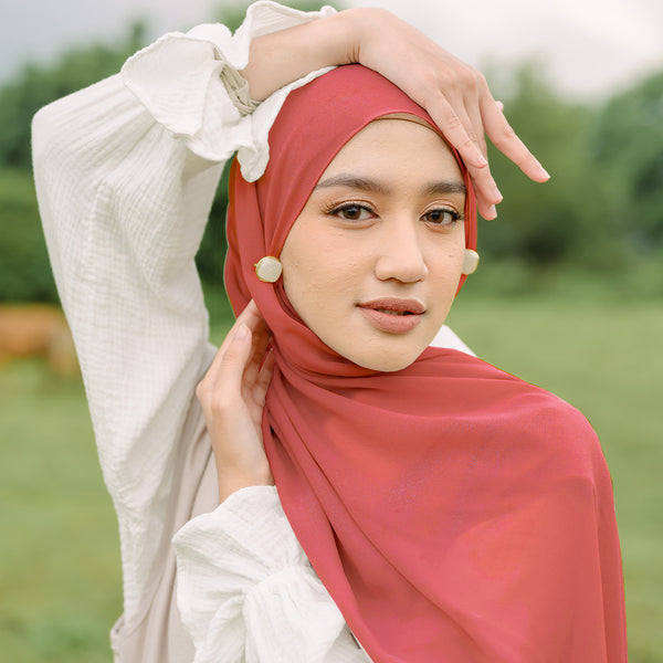 Bawal Shawl (Pashmina Ceruti Babydoll) Fire Brick