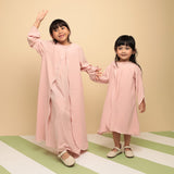 Pre Order Aisha Abaya Dress Kids Pink Pastel 5-6Th