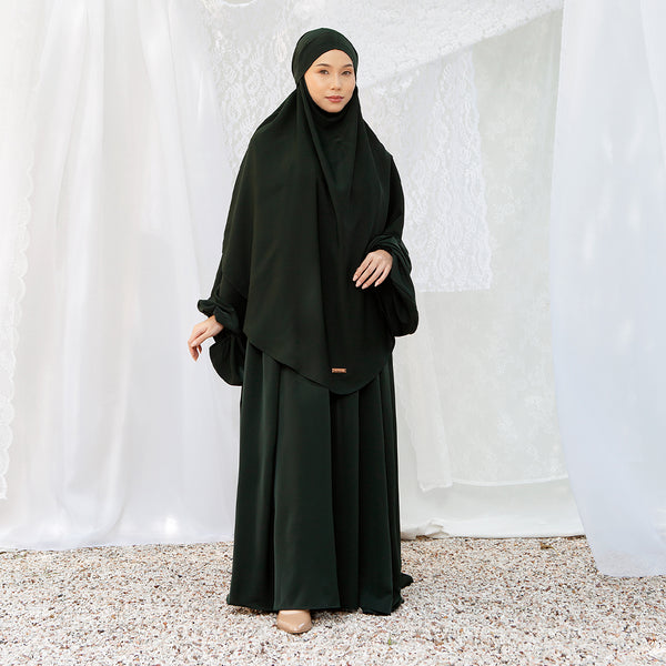 Mida Abaya Khimar Set in Emerald (Lozy x Hamidah)