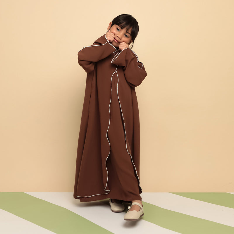 Pre Order Aisha Abaya Dress Kids Rustic 5-6Th