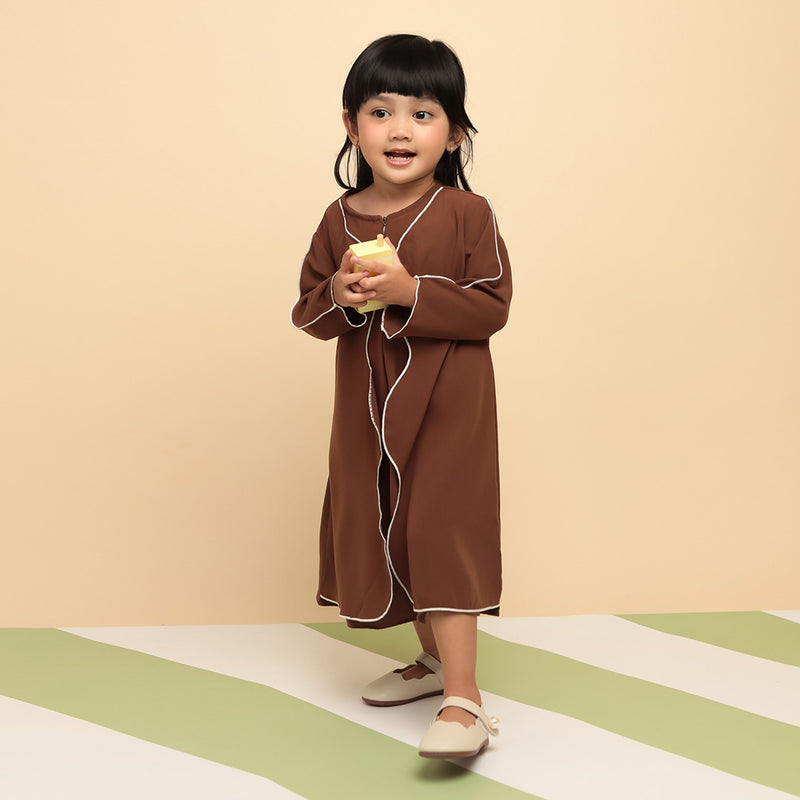 Pre Order Aisha Abaya Dress Kids Rustic 3-4Th