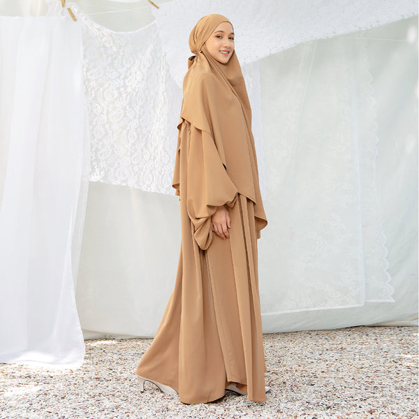 Mida Abaya Khimar Set in Caramel (Lozy x Hamidah)