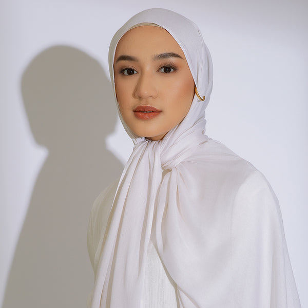 Pre Order Pashmina Viscose Nour Shawl Lozy x Lesti Broken White