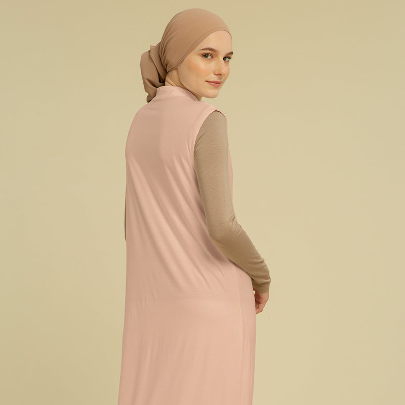 Inner Dress Tanpa Lengan Nude Cream