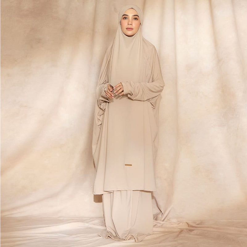 Shameera Prayer Set Series 2 in Soft Beige (Lozy x Hamidah)