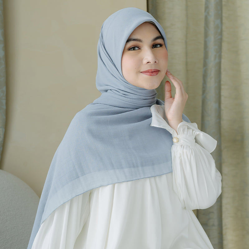 Mima Square Syari (Hijab Segiempat Syari) Soft Blue Grey