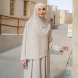 Hafisa Abaya Set Cream Almond