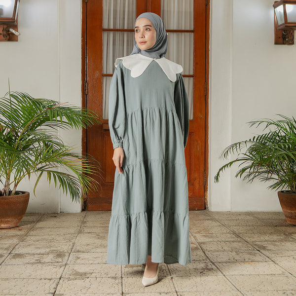 Hafa Sarimbit Series Dress Ibu Blue Grey (Lozy x Hamidah)