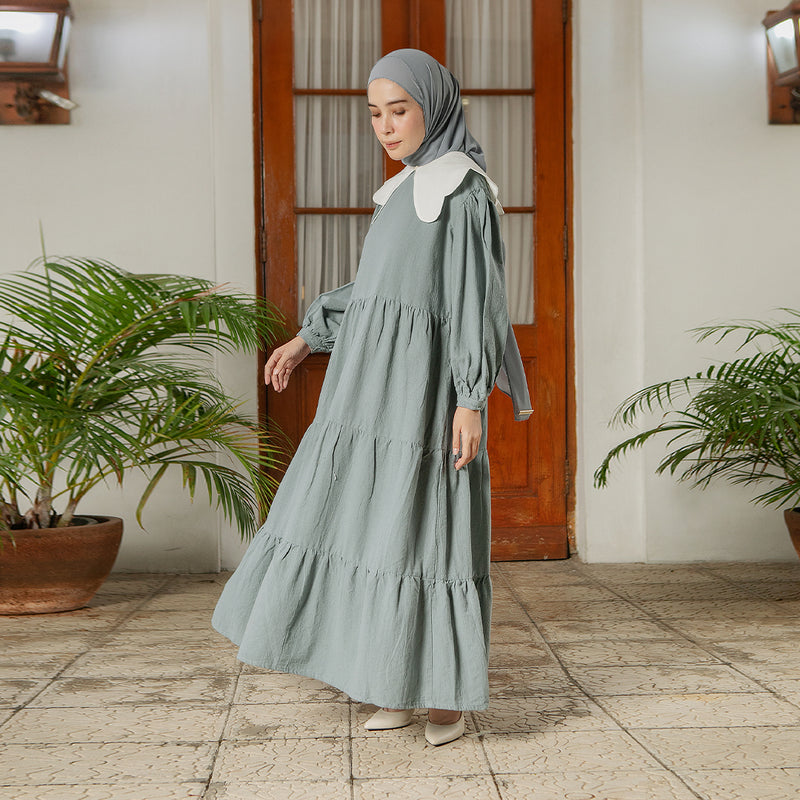 Hafa Sarimbit Series Dress Ibu Blue Grey (Lozy x Hamidah)