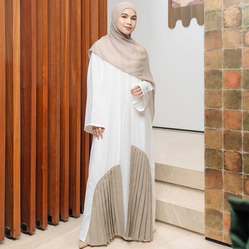 Shadeena Abaya Dress Light Cream