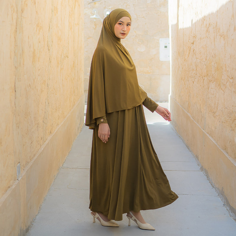 Hafisa Abaya Set Olive