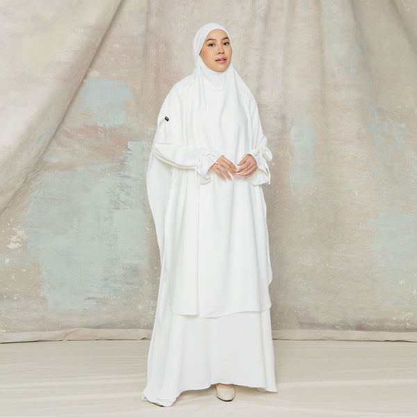 Alina Abaya Lozy x Cut Syifa Broken White L