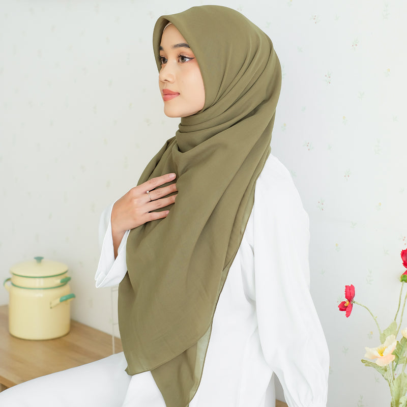 Mima Square Syari (Hijab Segiempat Syari) Zaitun