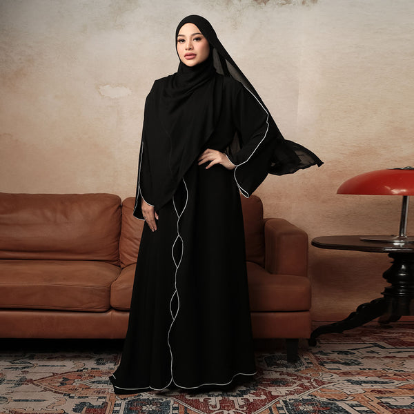 Pre Order Aisha Abaya (Abaya Dress Haji dan Umrah) Black