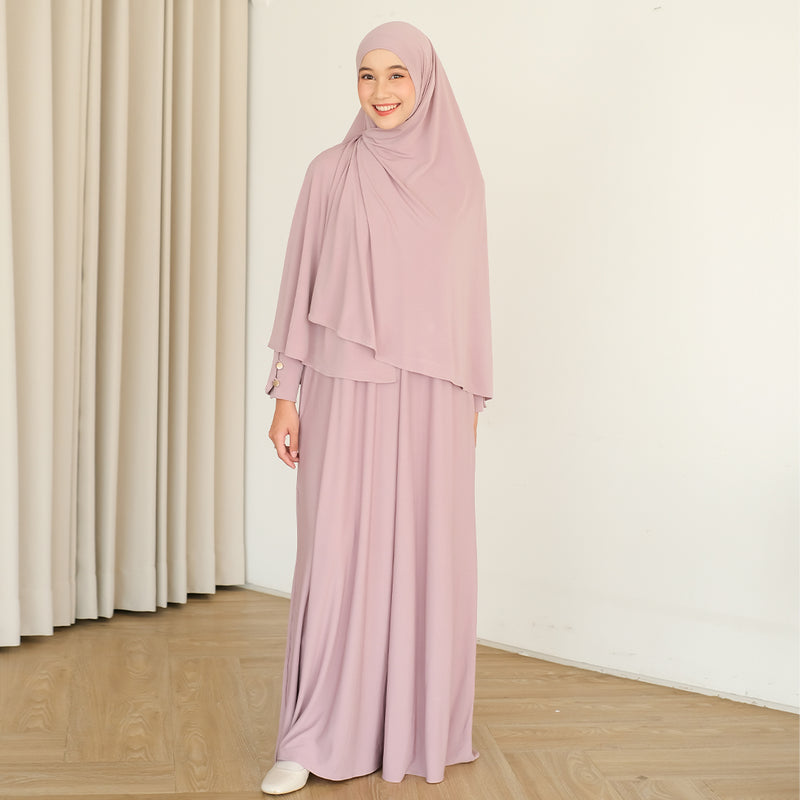 Hafisa Abaya Set Tea Rose