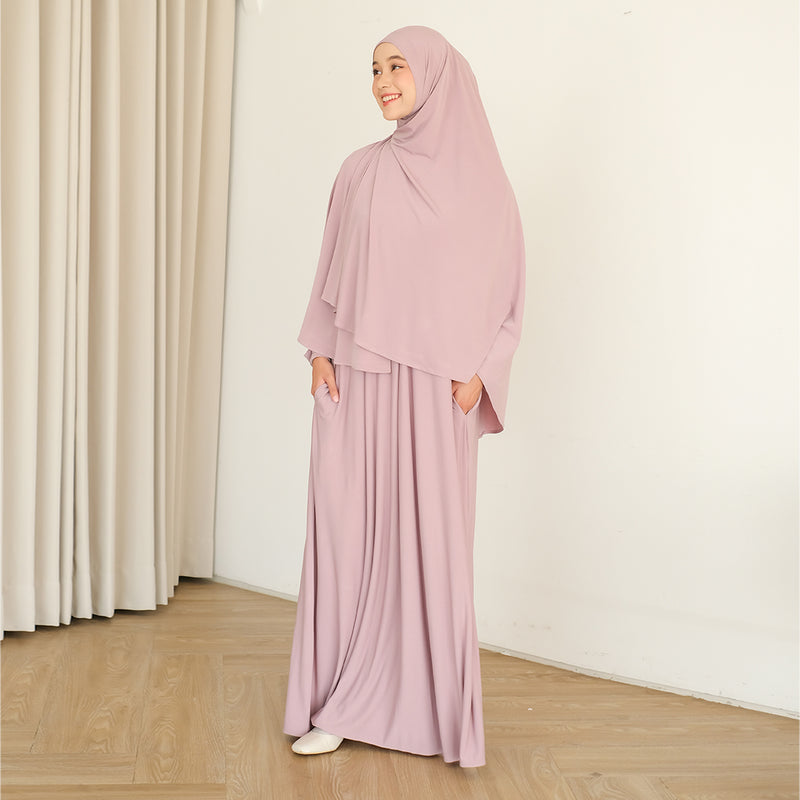 Hafisa Abaya Set Tea Rose