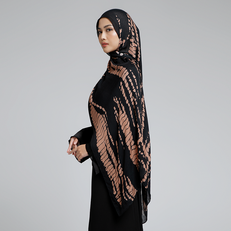 Viscose Printed Modal Brown Ripple