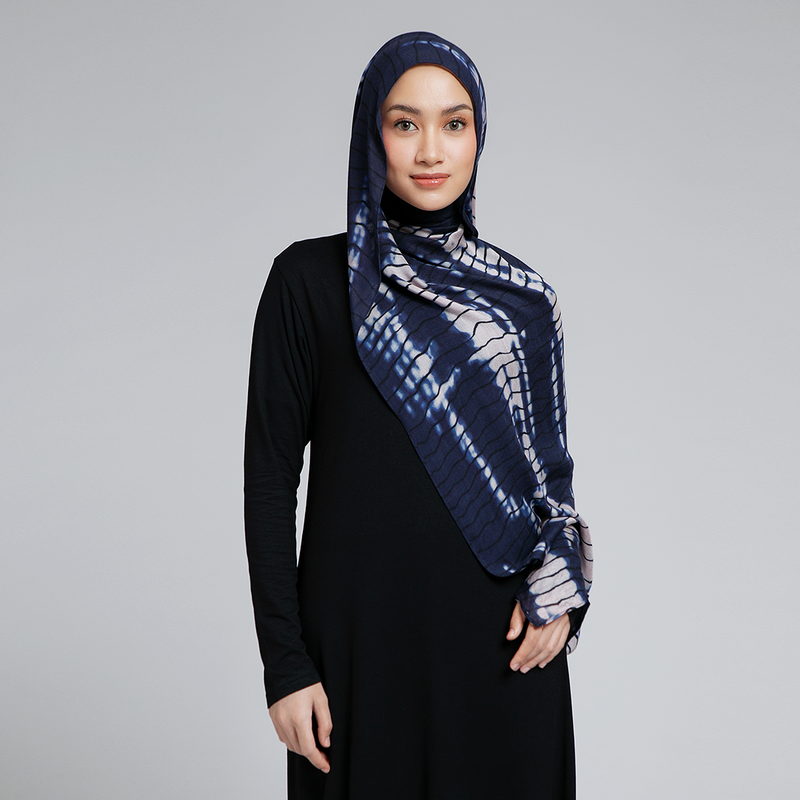 Viscose Printed Modal Navy Ripple