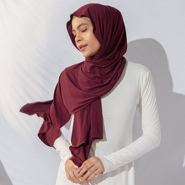 Tana Shawl (Pashmina Kaos Rayon) Burgundy