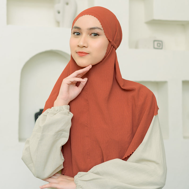 Biyya Instan Lasercut (Bergo Crinkle) Burnt Brick