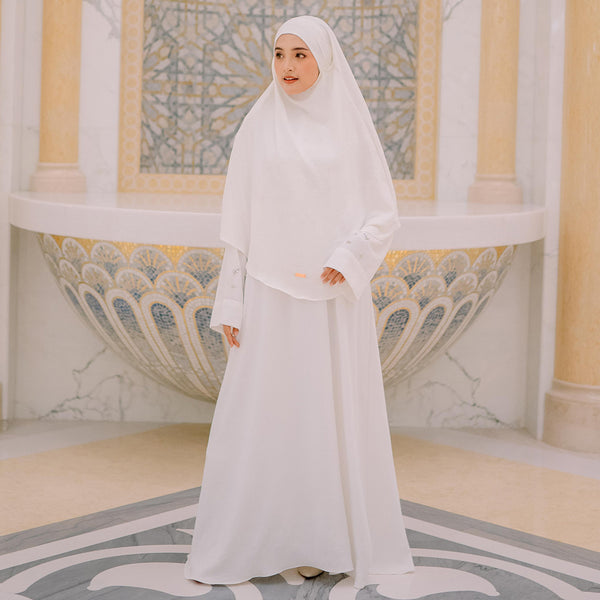 Pre Order Haiba Abaya Set Broken White