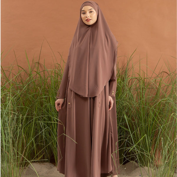 Asma Abaya Set Coffee S-M