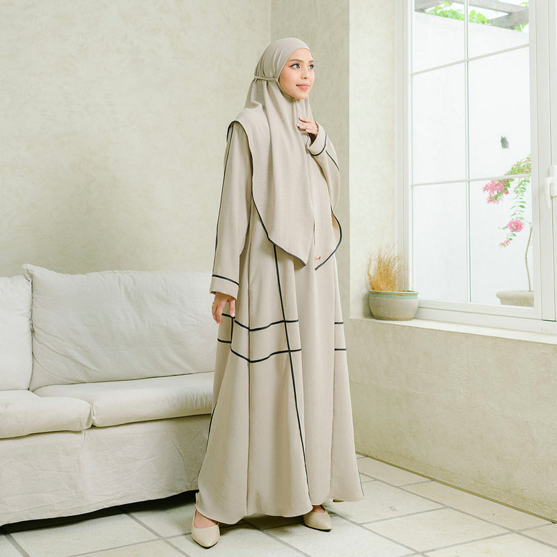 Haniya Abaya Set Cream Almond