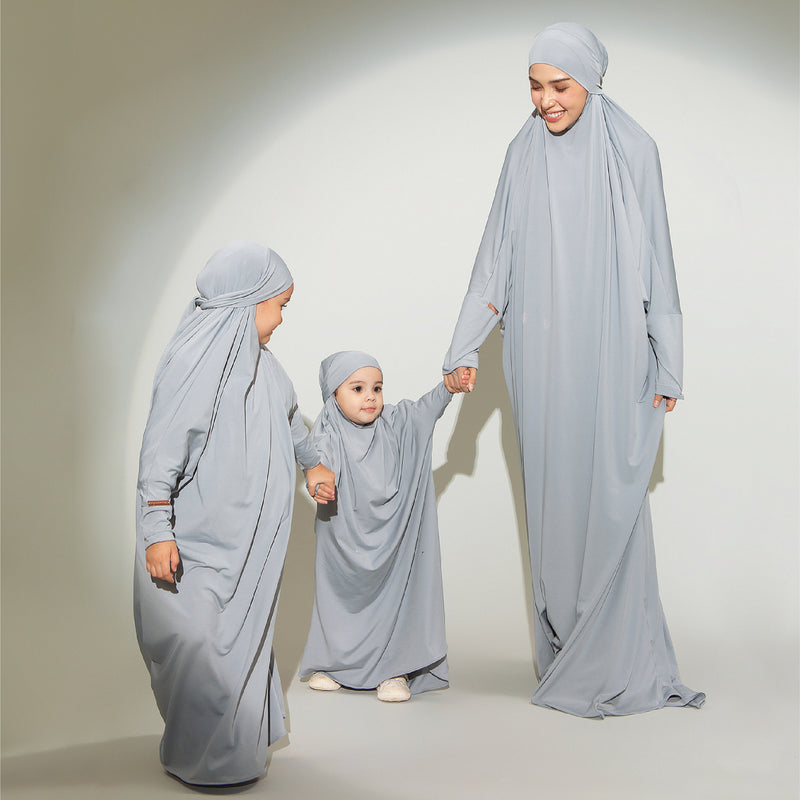 Shameera Abaya Kids in Light Grey 1-2 Tahun (Lozy x Hamidah)