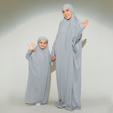 Shameera Abaya Kids in Light Grey 3-4 Tahun (Lozy x Hamidah)