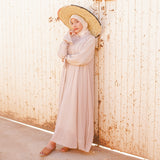 Sauda Pleats Dress Light Cream