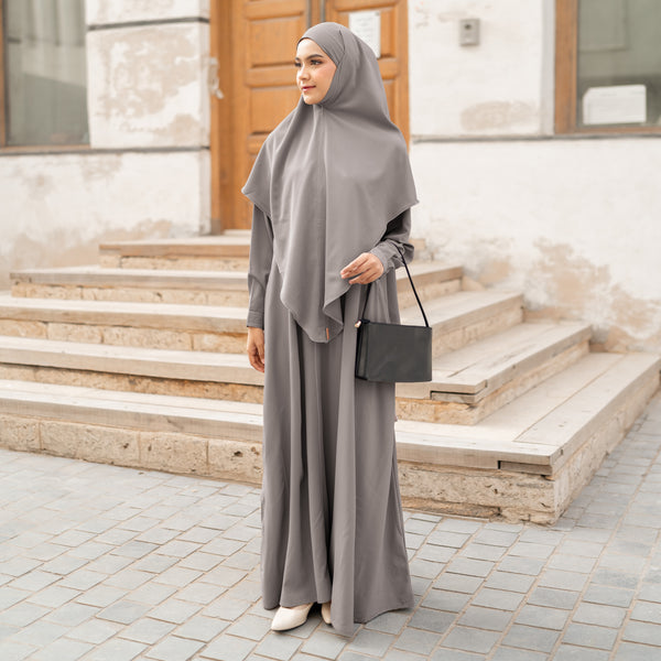 Humaya Abaya Set Grey Orchid