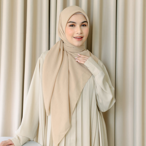 Mima Square Syari (Hijab Segiempat Syari) Soft Beige