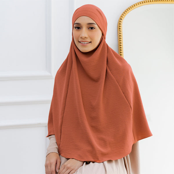 Halima French Khimar Burnt Brick